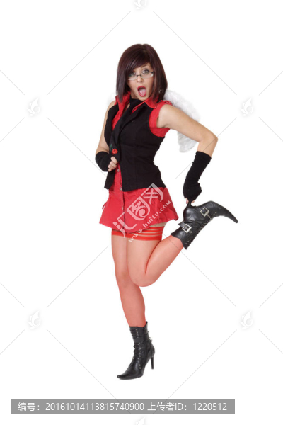 迷人的女人與天使的翅膀