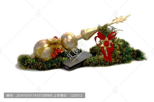 手機(jī)和圣誕裝飾品