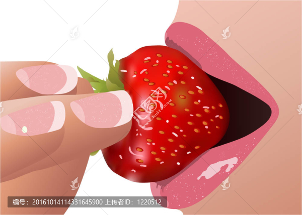 一個吃草莓的女孩