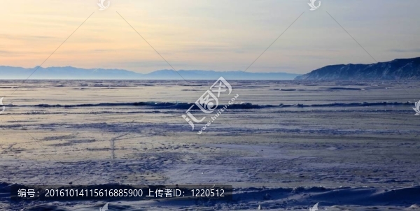 Frozen,Lake,Baikal。暮光.