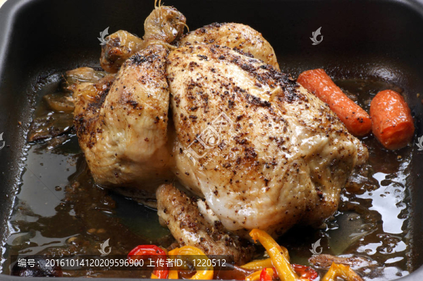 有機(jī)carott和辣椒烤雞肉