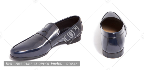 藍(lán)色光澤皮革男鞋