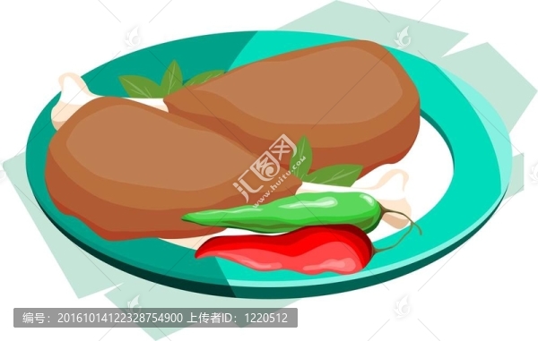 在一盤肉辣椒葉和平