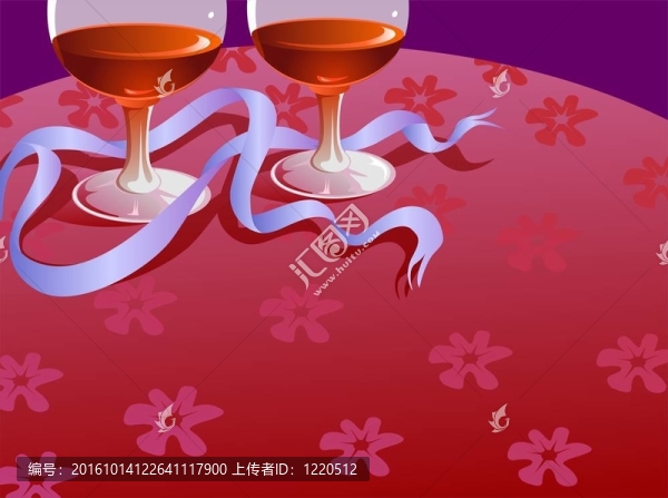 兩個(gè)酒杯和絲帶