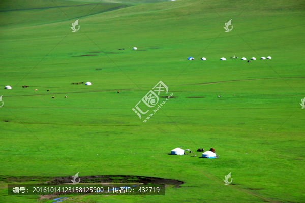 夏季草原蒙古包牧場(chǎng)