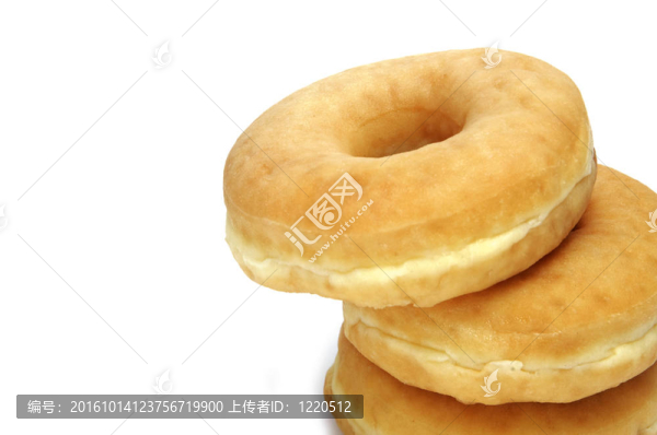 在白色背景上一個美味的甜甜圈