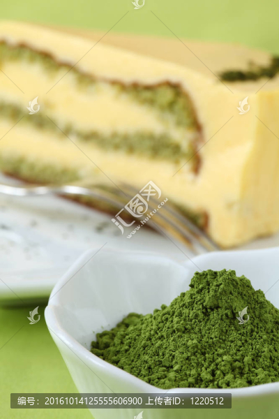 日本抹茶綠茶粉和綠茶蛋糕