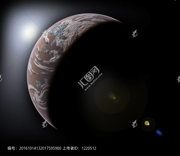 黑色太空中的行星