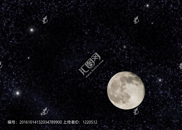 在一個大的恒星場附近的滿月