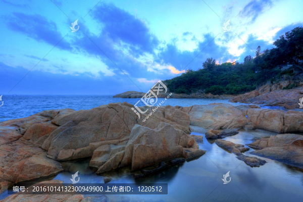 在海岸的日落時間；Cheung,Chau；香港