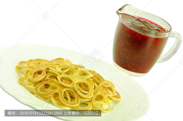 Cranberry,Jam在白板Pancake,Flowers