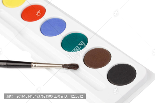 水彩顏料和刷子