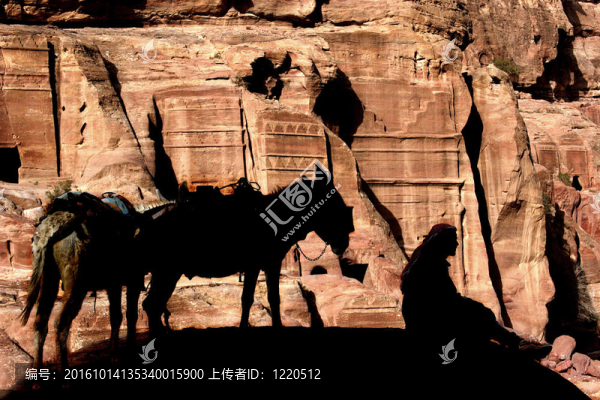 佩特拉；jordan；貝都因人的人