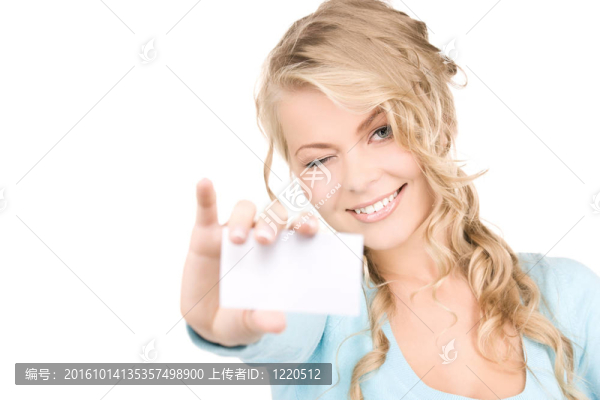帶名片的快樂女孩