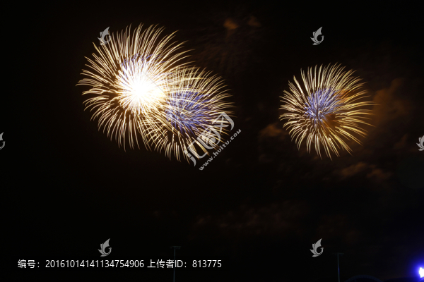 夜色金色花球