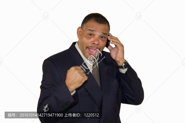 成功的商人與手機(jī)