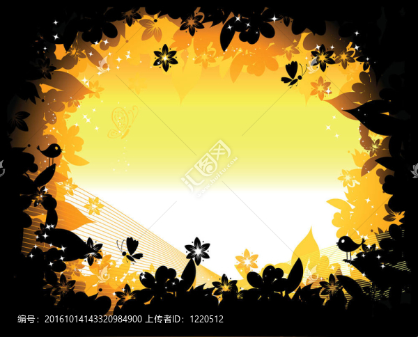 清晨黎明；自然邊框剪影為您設(shè)計(jì)