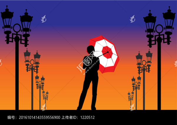 城市街道上的女孩