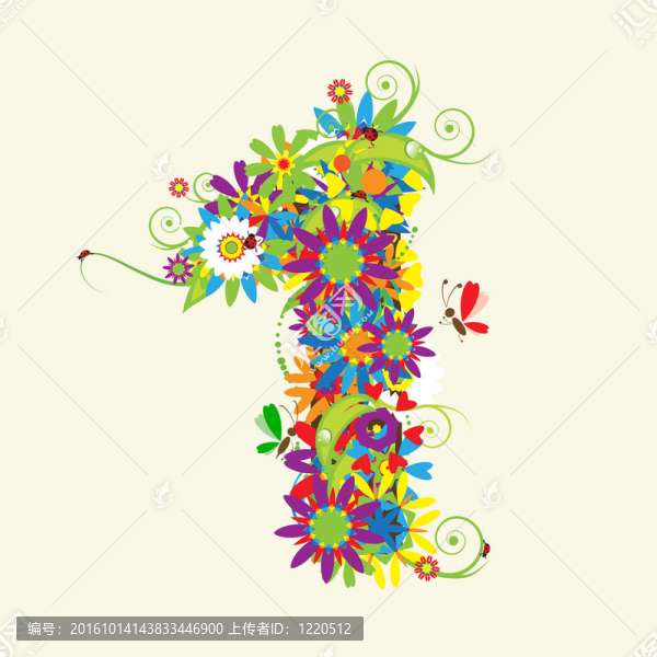 花卉設(shè)計(jì)；數(shù)字。在我的畫廊里也看到數(shù)字