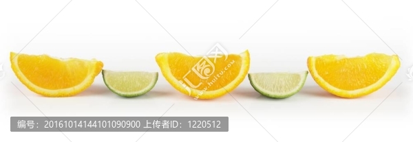 石灰和橙片