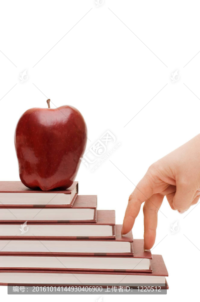 白色的手和書樓梯