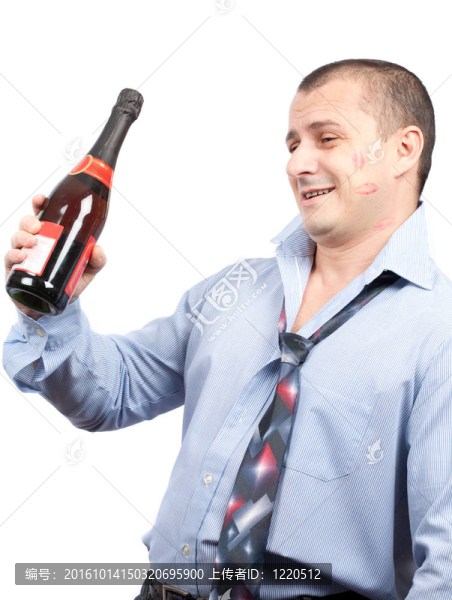 有趣的醉酒的商人