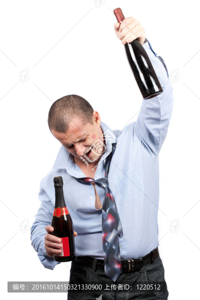有趣的醉酒的商人