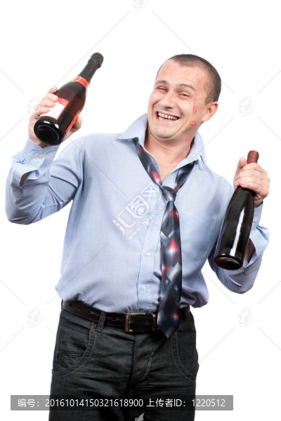 有趣的醉酒的商人