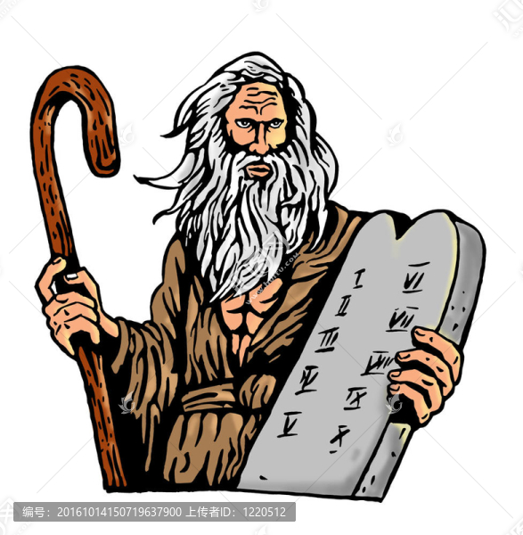 摩西在平板上背十誡
