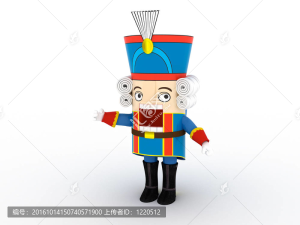 胡桃夾子的雕像3d