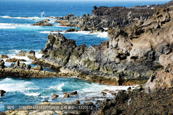 洛杉磯hervideros；蘭薩羅特島的加那利群島；西班牙；