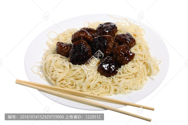 糖醋肉丸子和筷子