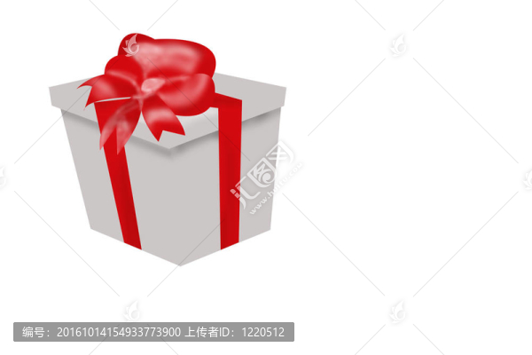 禮品包裝盒與紅絲帶和弓