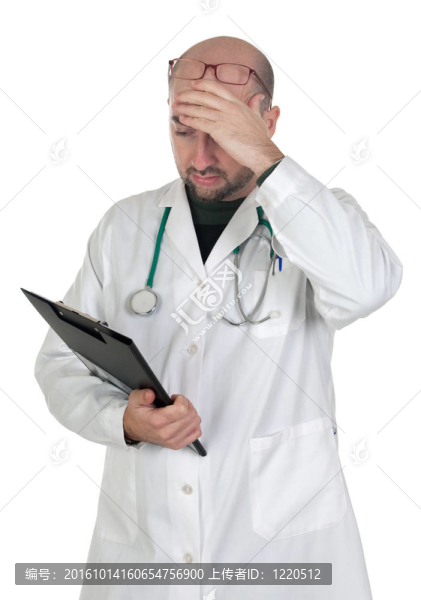擔(dān)心醫(yī)生沉思的姿態(tài)
