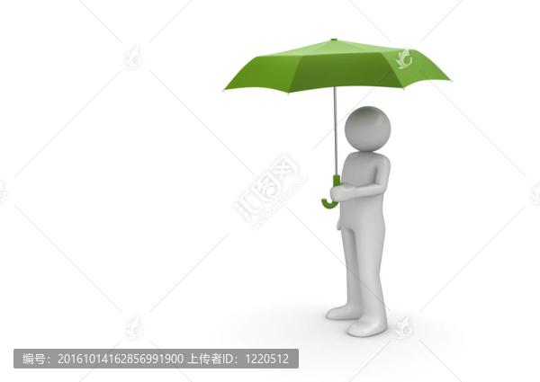 Green,Umbrella下的人