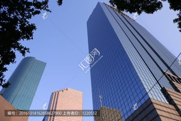 休斯敦市藍(lán)色建筑摩天大樓城-德克薩斯