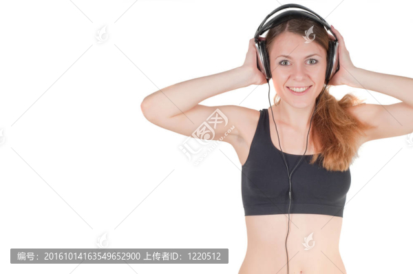 女人和耳機