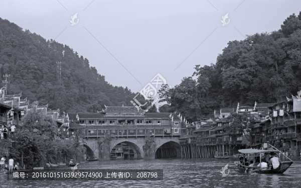 鳳凰古城黑白掛畫