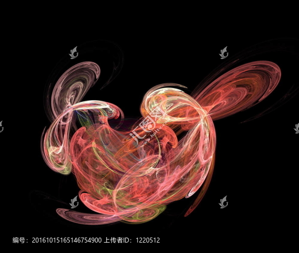 黑色背景下的數(shù)字分形