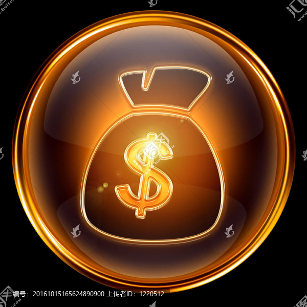 美元圖標黃金；黑色背景隔離。