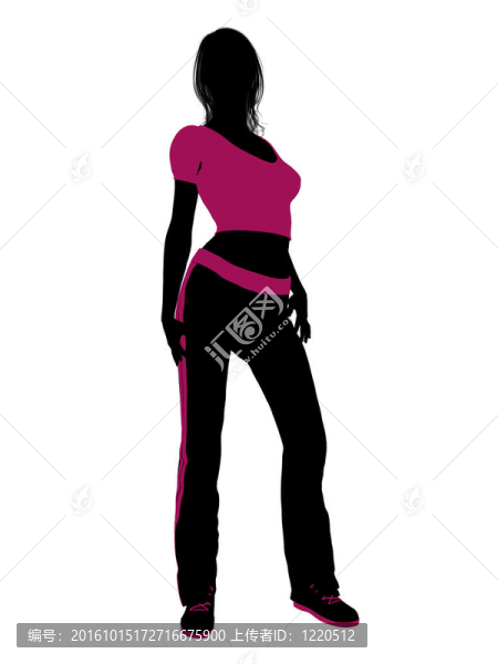 女性運(yùn)動(dòng)的剪影