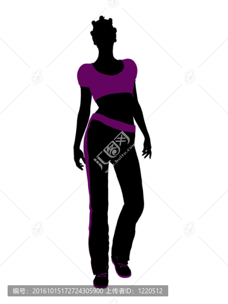 非洲裔女性鍛煉剪影