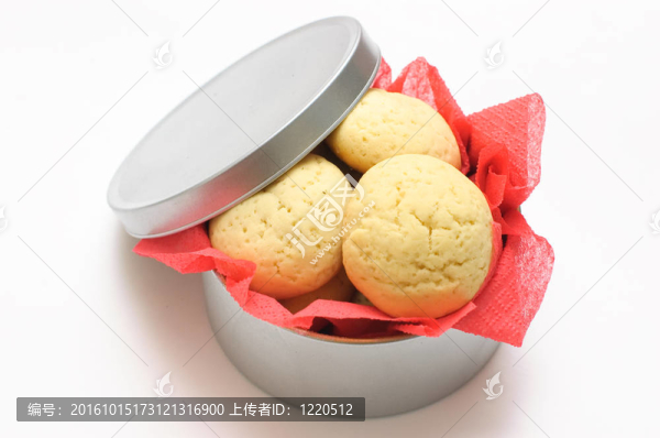 圓形盒子里的餅干