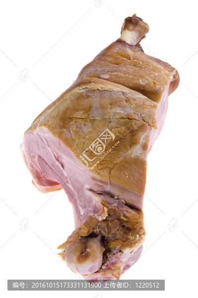 豬肉火腿上白色的骨頭