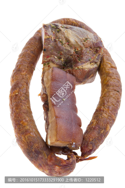 熏豬肉香腸和火腿