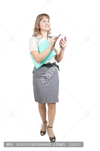 女商人在她的記事本寫