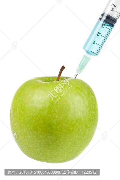 帶注射器的青蘋果