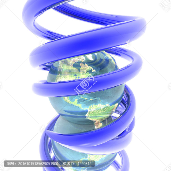 彩色抽象三維螺旋計(jì)算機(jī)渲染