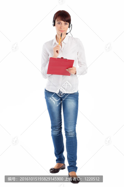 女性客服代表周到姿態(tài)