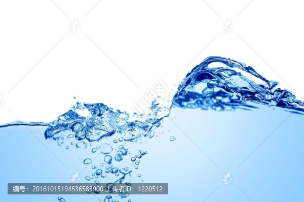 清澈的藍色水波